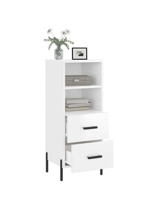 Příborník bílý s vysokým leskem 34,5x34x90 cm kompozitní dřevo