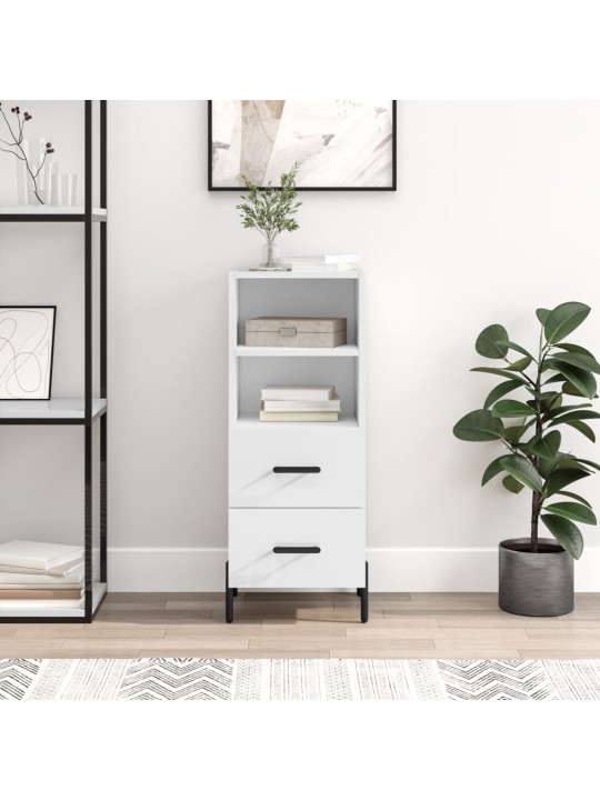 Příborník bílý s vysokým leskem 34,5x34x90 cm kompozitní dřevo