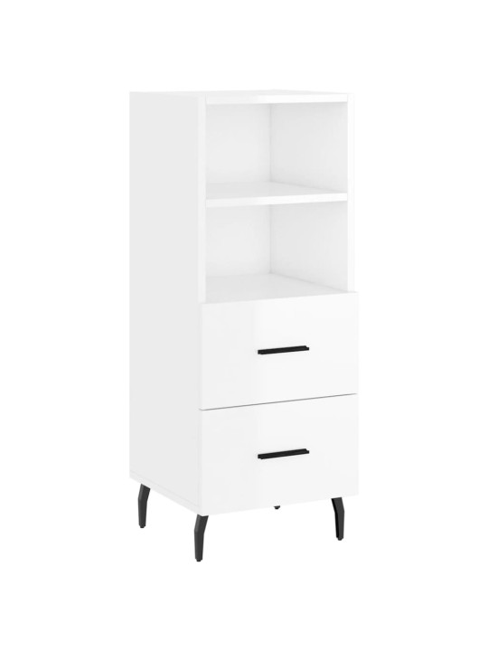 Příborník bílý s vysokým leskem 34,5x34x90 cm kompozitní dřevo