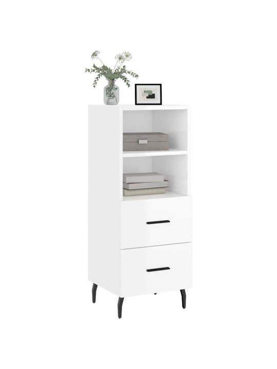 Příborník bílý s vysokým leskem 34,5x34x90 cm kompozitní dřevo