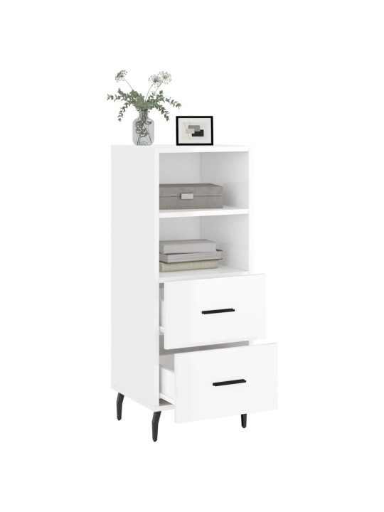 Příborník bílý s vysokým leskem 34,5x34x90 cm kompozitní dřevo
