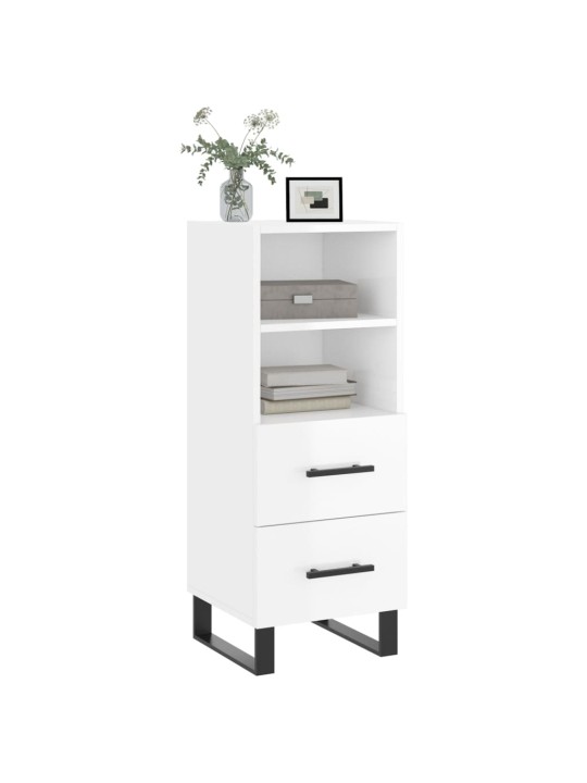 Příborník bílý s vysokým leskem 34,5x34x90 cm kompozitní dřevo