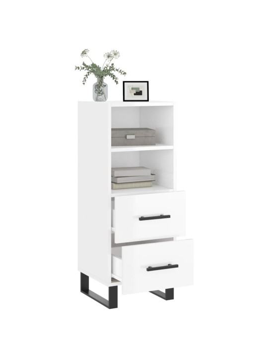Příborník bílý s vysokým leskem 34,5x34x90 cm kompozitní dřevo