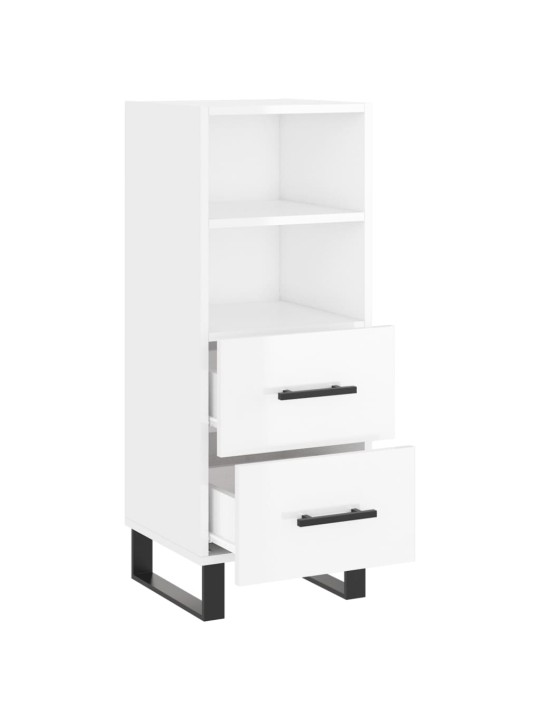 Příborník bílý s vysokým leskem 34,5x34x90 cm kompozitní dřevo