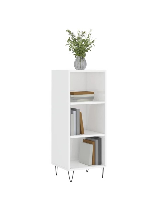 Příborník bílý vysoký lesk 34,5 x 32,5 x 90 cm kompozitní dřevo