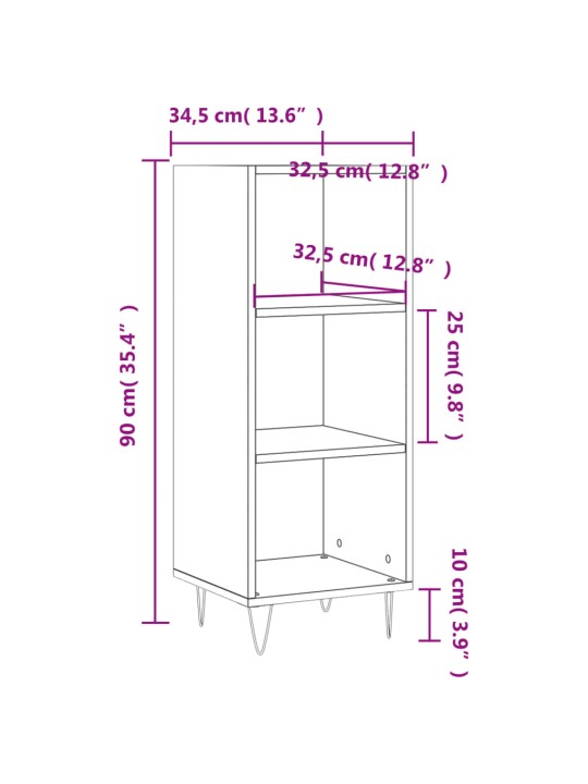 Příborník dub sonoma 34,5 x 32,5 x 90 cm kompozitní dřevo