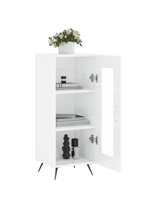Příborník bílý s vysokým leskem 34,5x34x90 cm kompozitní dřevo