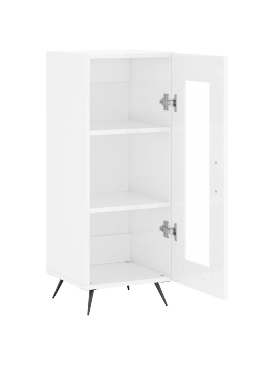 Příborník bílý s vysokým leskem 34,5x34x90 cm kompozitní dřevo