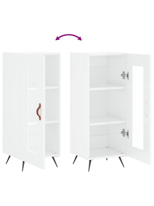 Příborník bílý s vysokým leskem 34,5x34x90 cm kompozitní dřevo