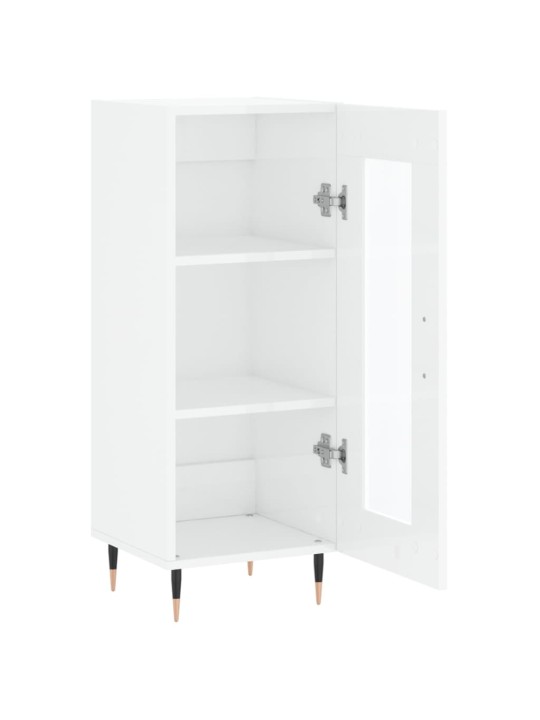 Příborník bílý s vysokým leskem 34,5x34x90 cm kompozitní dřevo