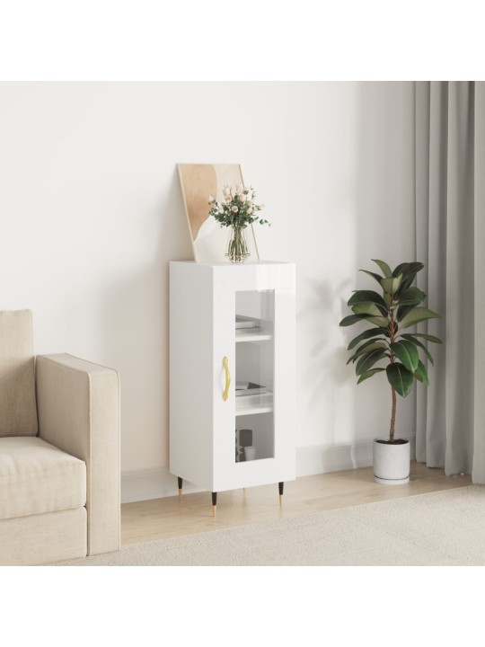 Příborník bílý s vysokým leskem 34,5x34x90 cm kompozitní dřevo