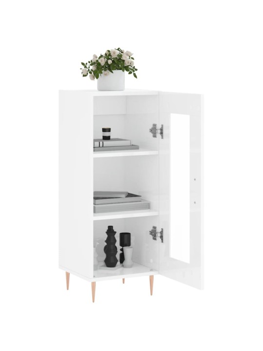 Příborník bílý s vysokým leskem 34,5x34x90 cm kompozitní dřevo