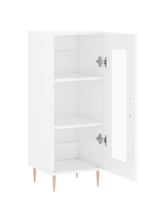 Příborník bílý s vysokým leskem 34,5x34x90 cm kompozitní dřevo