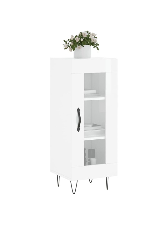 Příborník bílý s vysokým leskem 34,5x34x90 cm kompozitní dřevo