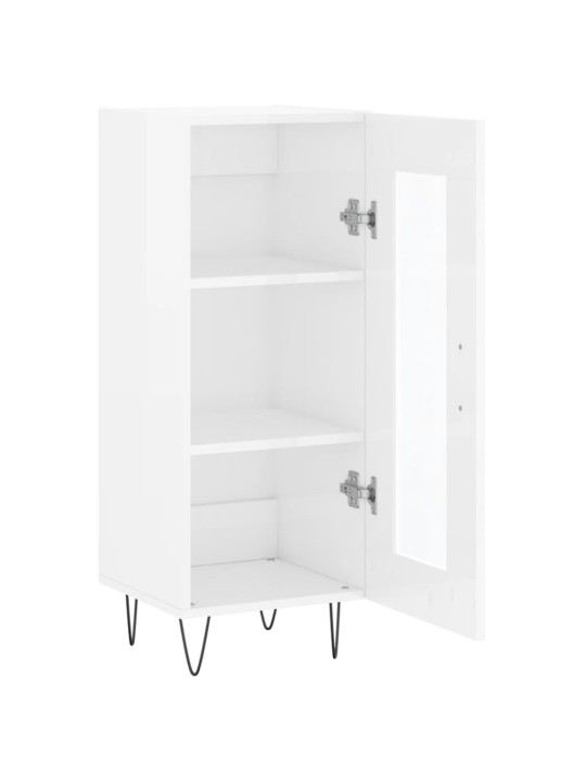 Příborník bílý s vysokým leskem 34,5x34x90 cm kompozitní dřevo