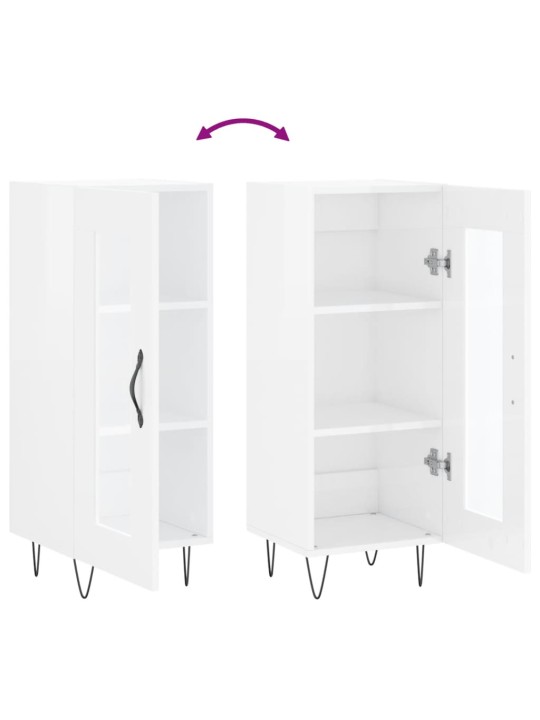 Příborník bílý s vysokým leskem 34,5x34x90 cm kompozitní dřevo