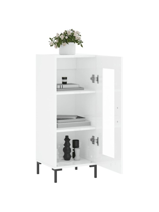 Příborník bílý s vysokým leskem 34,5x34x90 cm kompozitní dřevo