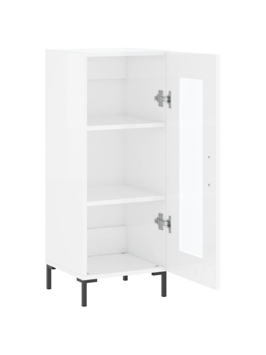 Příborník bílý s vysokým leskem 34,5x34x90 cm kompozitní dřevo