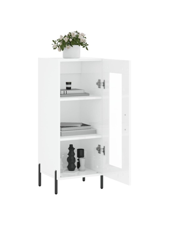 Příborník bílý s vysokým leskem 34,5x34x90 cm kompozitní dřevo