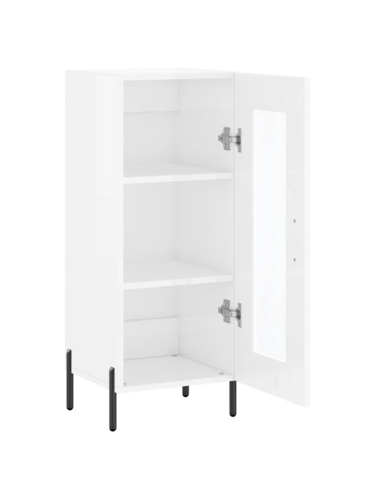 Příborník bílý s vysokým leskem 34,5x34x90 cm kompozitní dřevo
