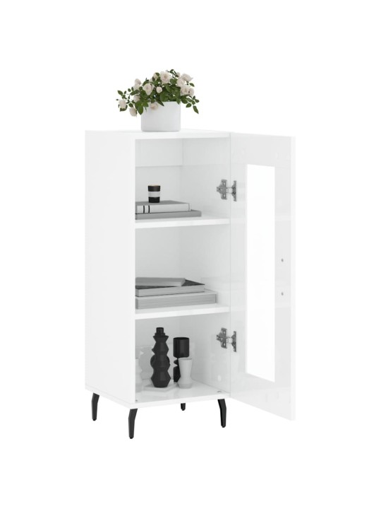Příborník bílý s vysokým leskem 34,5x34x90 cm kompozitní dřevo