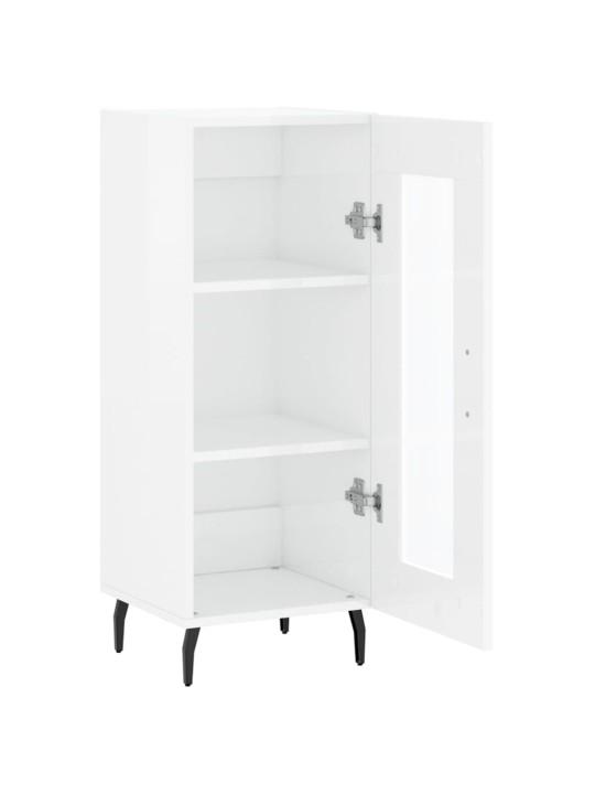 Příborník bílý s vysokým leskem 34,5x34x90 cm kompozitní dřevo