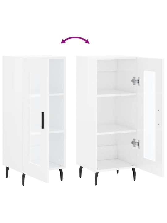 Příborník bílý s vysokým leskem 34,5x34x90 cm kompozitní dřevo