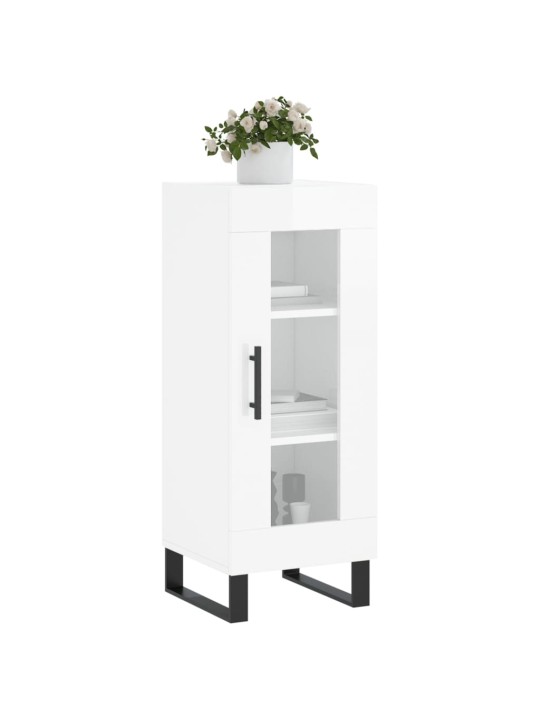 Příborník bílý s vysokým leskem 34,5x34x90 cm kompozitní dřevo