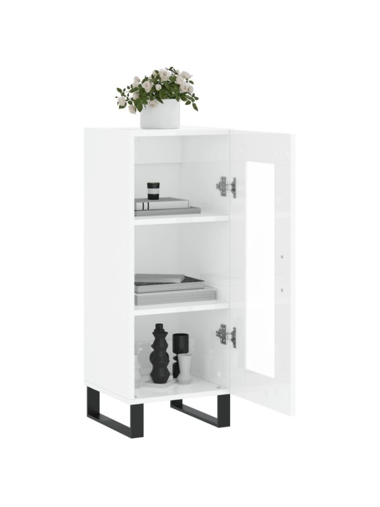 Příborník bílý s vysokým leskem 34,5x34x90 cm kompozitní dřevo