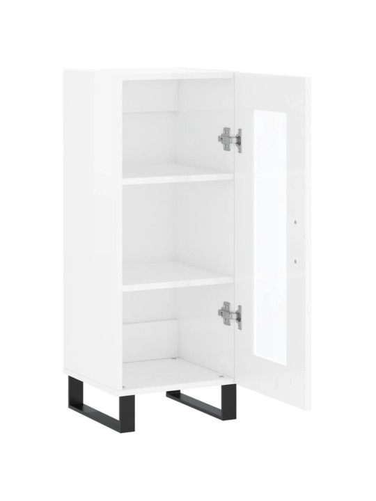 Příborník bílý s vysokým leskem 34,5x34x90 cm kompozitní dřevo