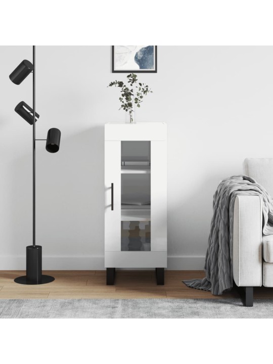 Příborník bílý s vysokým leskem 34,5x34x90 cm kompozitní dřevo