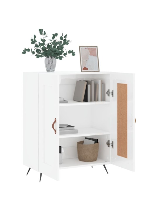 Příborník bílý s vysokým leskem 69,5x34x90 cm kompozitní dřevo