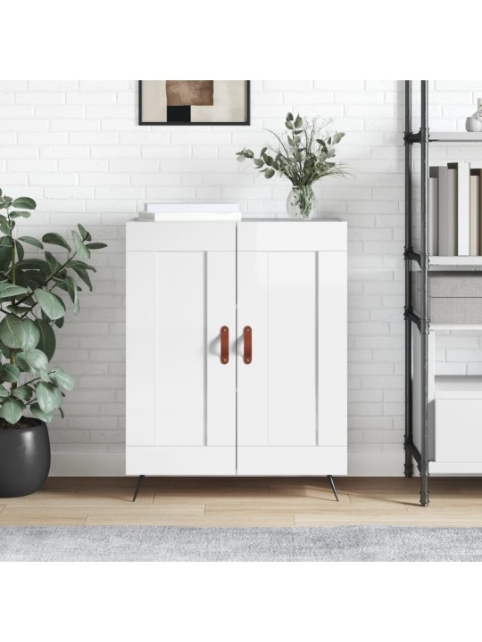 Příborník bílý s vysokým leskem 69,5x34x90 cm kompozitní dřevo