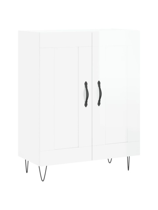 Příborník bílý s vysokým leskem 69,5x34x90 cm kompozitní dřevo