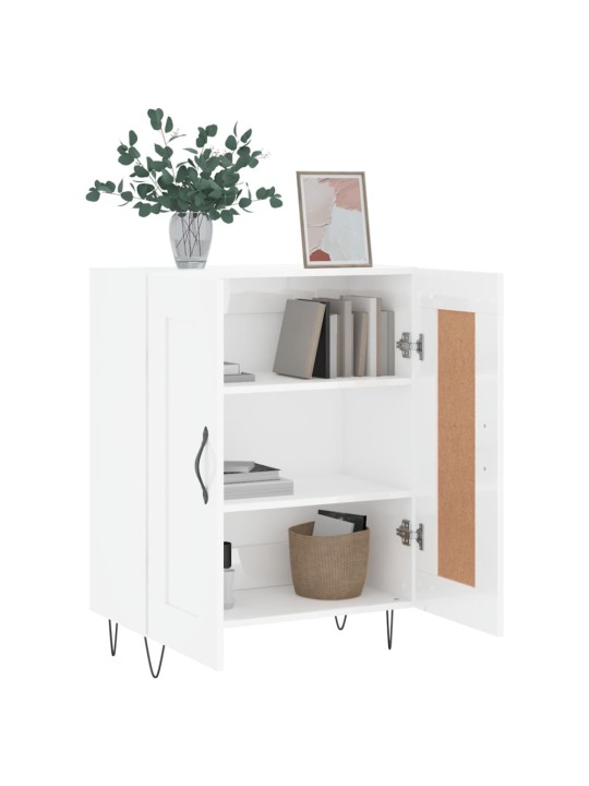 Příborník bílý s vysokým leskem 69,5x34x90 cm kompozitní dřevo
