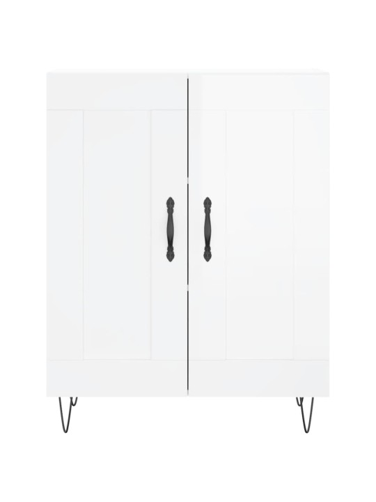 Příborník bílý s vysokým leskem 69,5x34x90 cm kompozitní dřevo