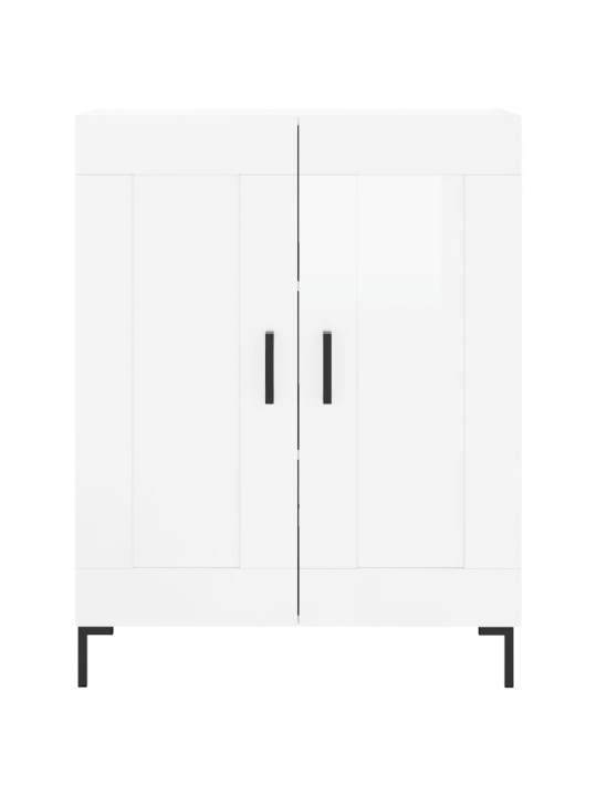 Příborník bílý s vysokým leskem 69,5x34x90 cm kompozitní dřevo