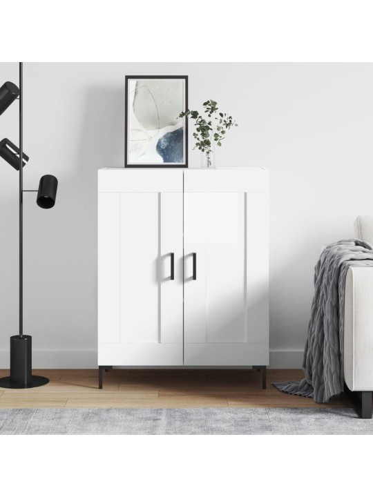 Příborník bílý s vysokým leskem 69,5x34x90 cm kompozitní dřevo