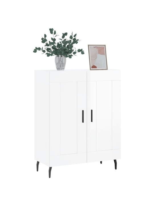 Příborník bílý s vysokým leskem 69,5x34x90 cm kompozitní dřevo