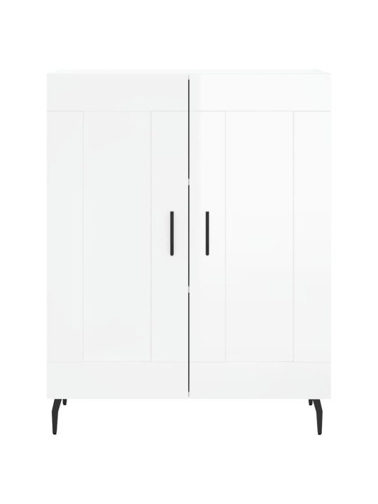 Příborník bílý s vysokým leskem 69,5x34x90 cm kompozitní dřevo