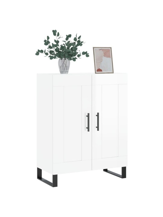 Příborník bílý s vysokým leskem 69,5x34x90 cm kompozitní dřevo