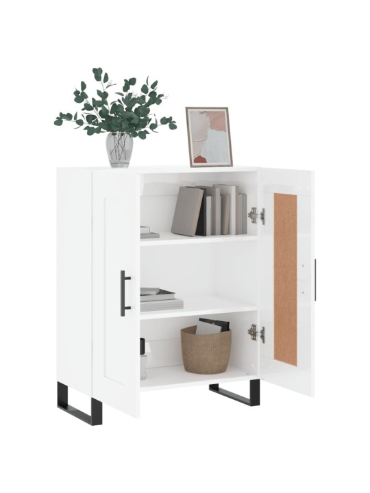 Příborník bílý s vysokým leskem 69,5x34x90 cm kompozitní dřevo