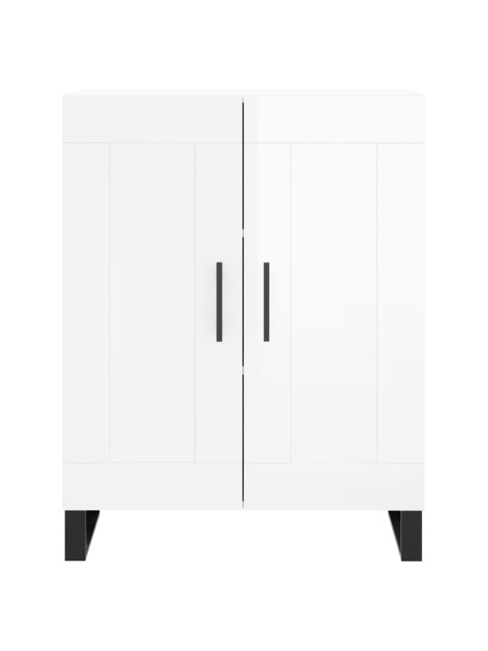 Příborník bílý s vysokým leskem 69,5x34x90 cm kompozitní dřevo