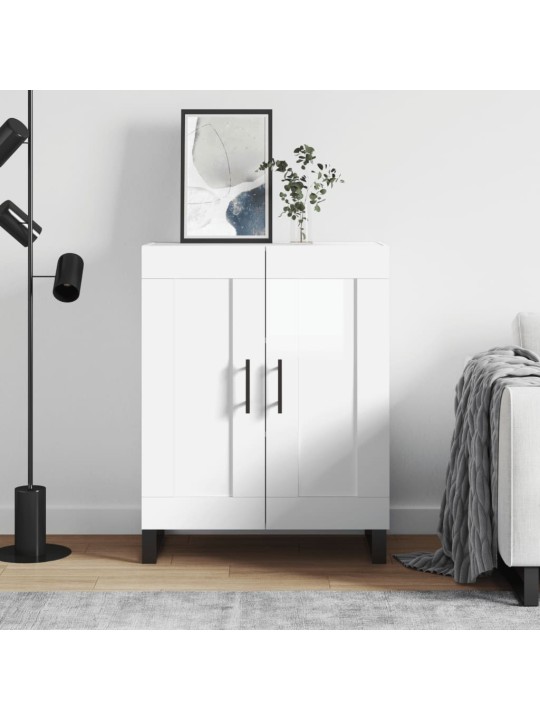 Příborník bílý s vysokým leskem 69,5x34x90 cm kompozitní dřevo