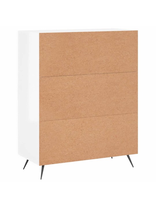Příborník bílý s vysokým leskem 69,5x34x90 cm kompozitní dřevo