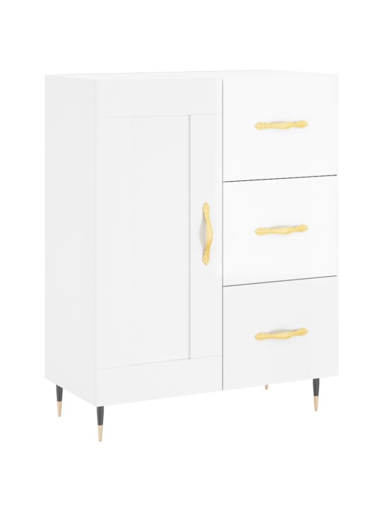 Příborník bílý s vysokým leskem 69,5x34x90 cm kompozitní dřevo