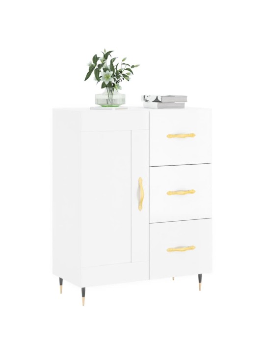 Příborník bílý s vysokým leskem 69,5x34x90 cm kompozitní dřevo