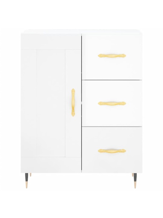 Příborník bílý s vysokým leskem 69,5x34x90 cm kompozitní dřevo