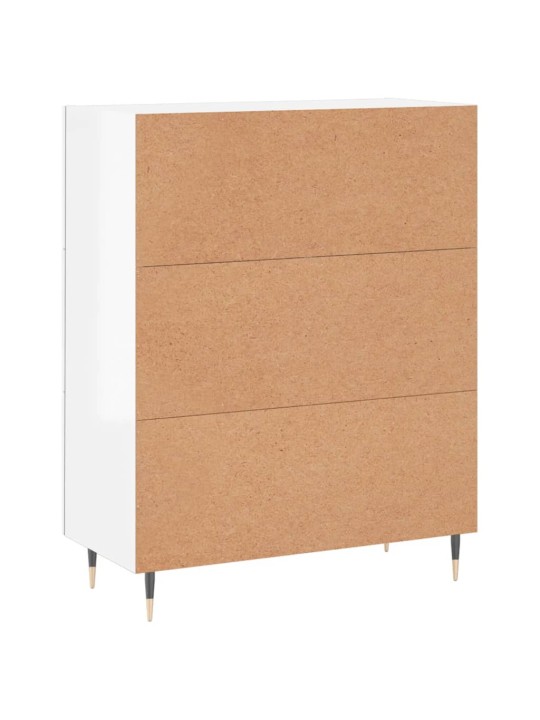 Příborník bílý s vysokým leskem 69,5x34x90 cm kompozitní dřevo