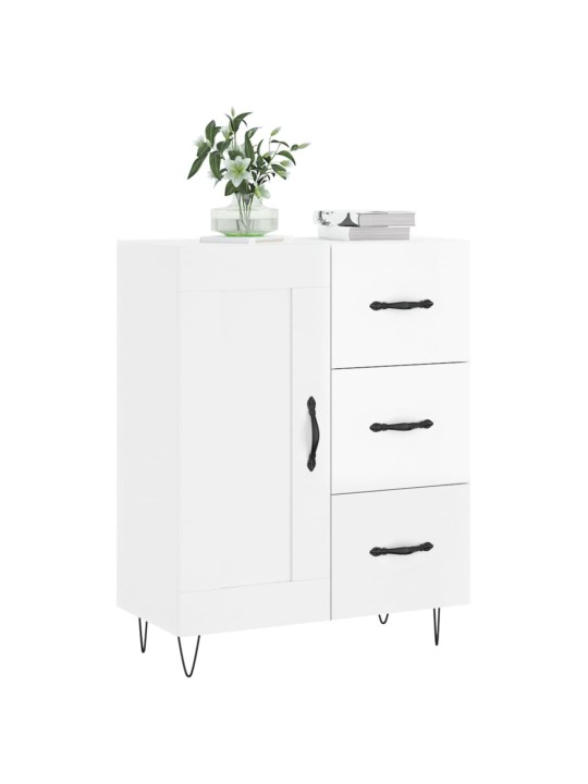 Příborník bílý s vysokým leskem 69,5x34x90 cm kompozitní dřevo